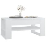 Table basse blanc 102x55x45 cm bois d'ingénierie – Image 4