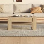 Table basse chêne sonoma 102x55x45 cm bois d'ingénierie – Image 3