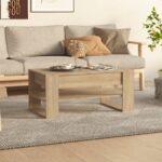 Table basse chêne sonoma 102x55x45 cm bois d'ingénierie