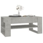 Table basse Gris béton 102x55x45 cm Bois d'ingénierie – Image 4