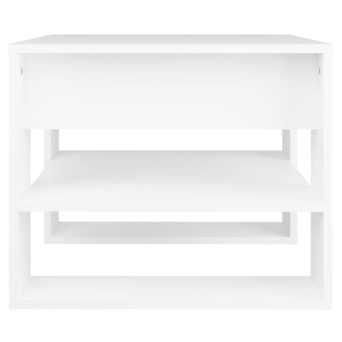 Table basse blanc 55,5x55x45 cm bois d'ingénierie – Image 2