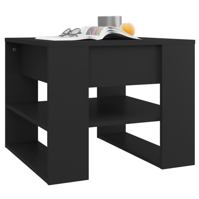 Table basse noir 55,5x55x45 cm bois d'ingénierie – Image 4