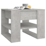 Table basse gris béton 55,5x55x45 cm bois d'ingénierie – Image 4