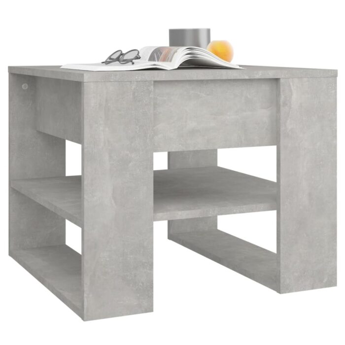 Table basse gris béton 55,5x55x45 cm bois d'ingénierie – Image 4