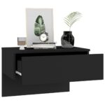 Tables de chevet murales 2 pcs Noir – Image 2