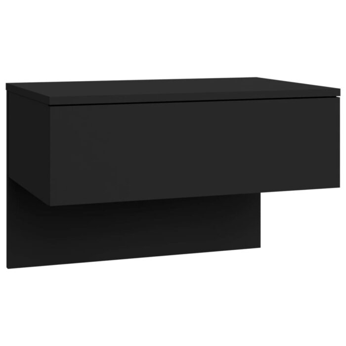 Tables de chevet murales 2 pcs Noir – Image 3