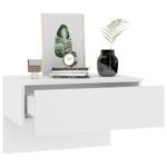 Tables de chevet murales 2 pcs Blanc brillant – Image 2