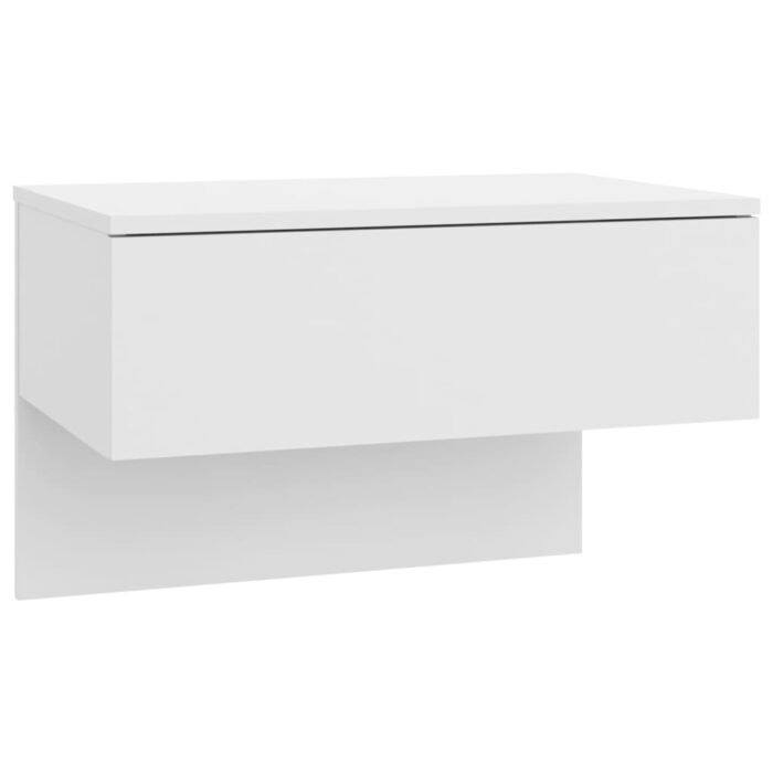 Tables de chevet murales 2 pcs Blanc brillant – Image 3