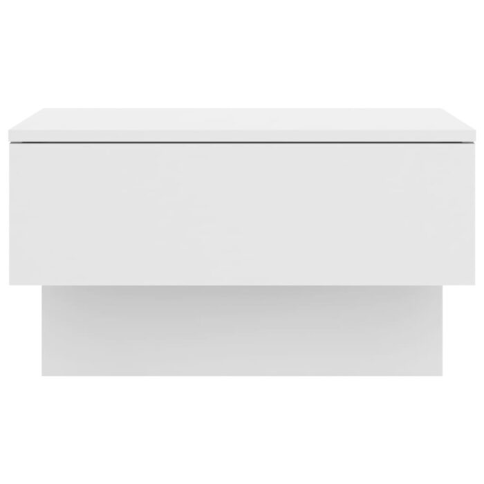 Tables de chevet murales 2 pcs Blanc brillant – Image 4