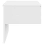 Tables de chevet murales 2 pcs Blanc brillant – Image 5