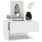Tables de chevet murales 2 pcs Blanc – Image 2
