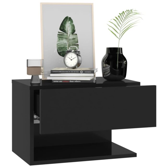 Table de chevet murale Noir – Image 2