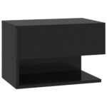 Tables de chevet murales 2 pcs Noir – Image 3