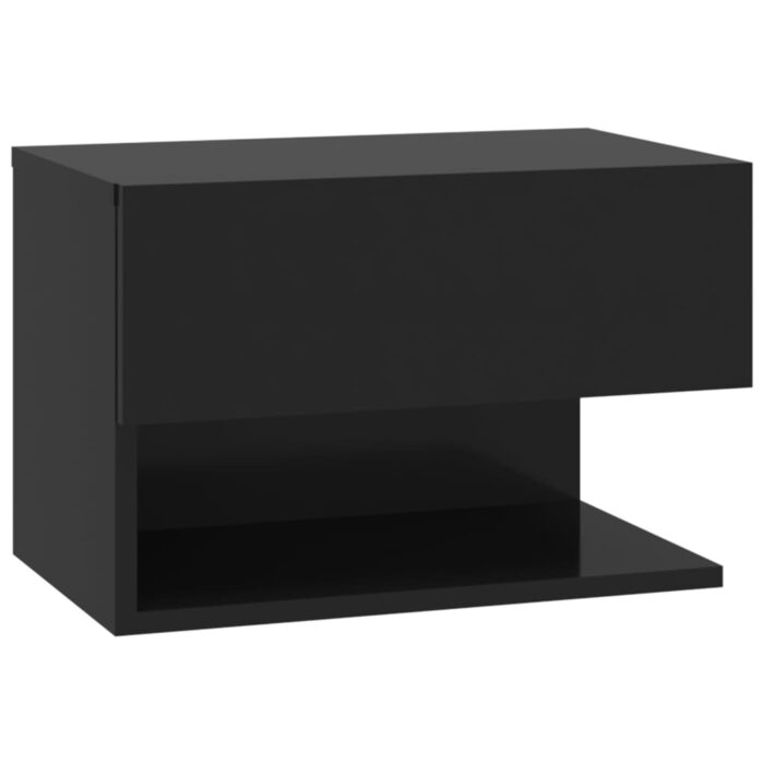 Tables de chevet murales 2 pcs Noir – Image 3