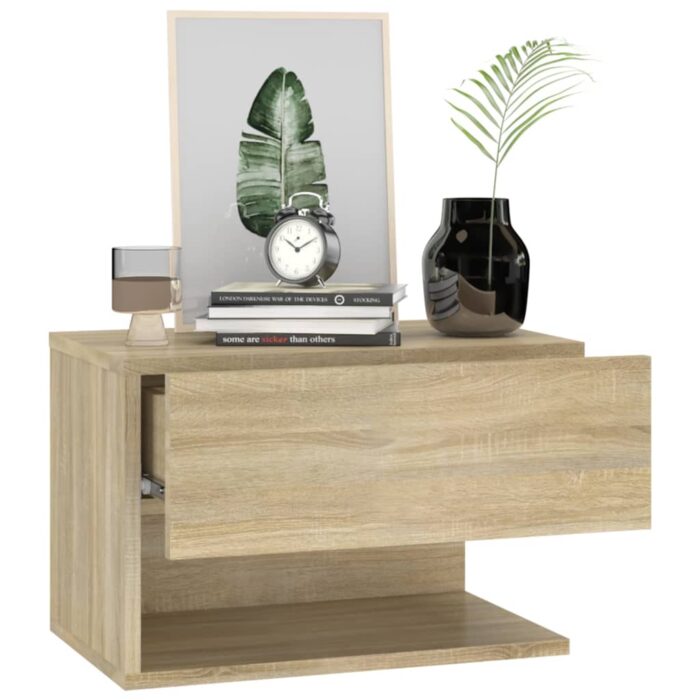 Tables de chevet murales 2 pcs Chêne sonoma – Image 2