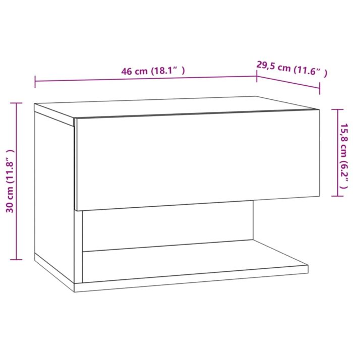 Tables de chevet murales 2 pcs Chêne sonoma – Image 7