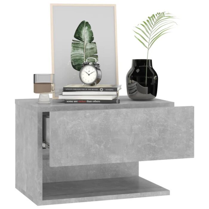 Tables de chevet murales 2 pcs Gris béton – Image 2