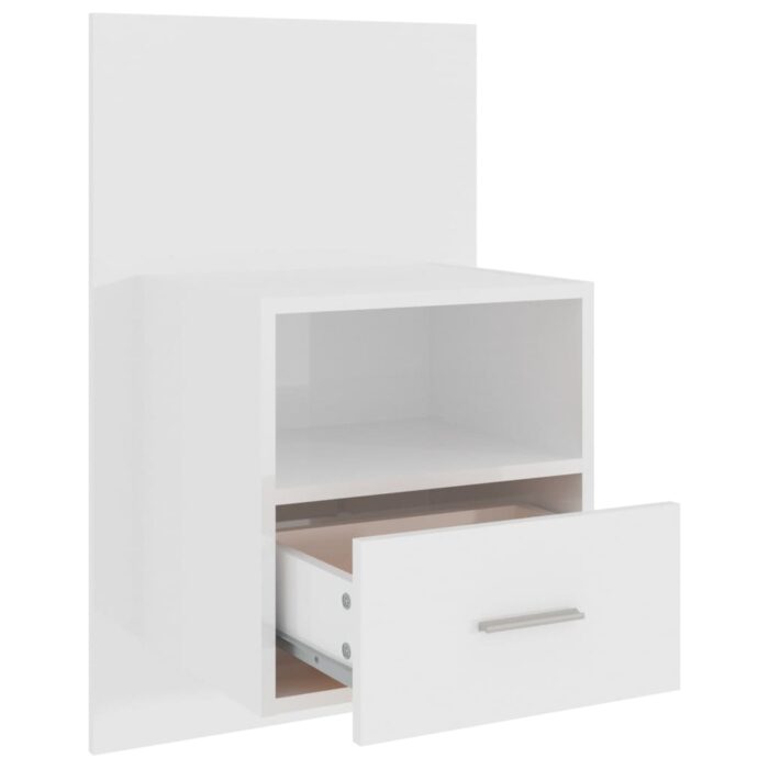 Table de chevet murale Blanc brillant – Image 4