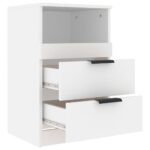 Table de chevet Blanc Bois d'ingénierie – Image 3
