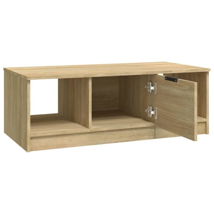 Table basse chêne sonoma 102x50x36 cm bois d'ingénierie – Image 3