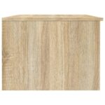 Table basse blanc et chêne sonoma 102x50x36cm bois d'ingénierie – Image 2