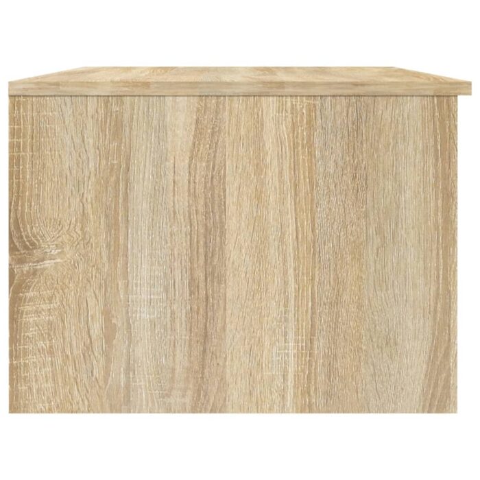 Table basse blanc et chêne sonoma 102x50x36cm bois d'ingénierie – Image 2