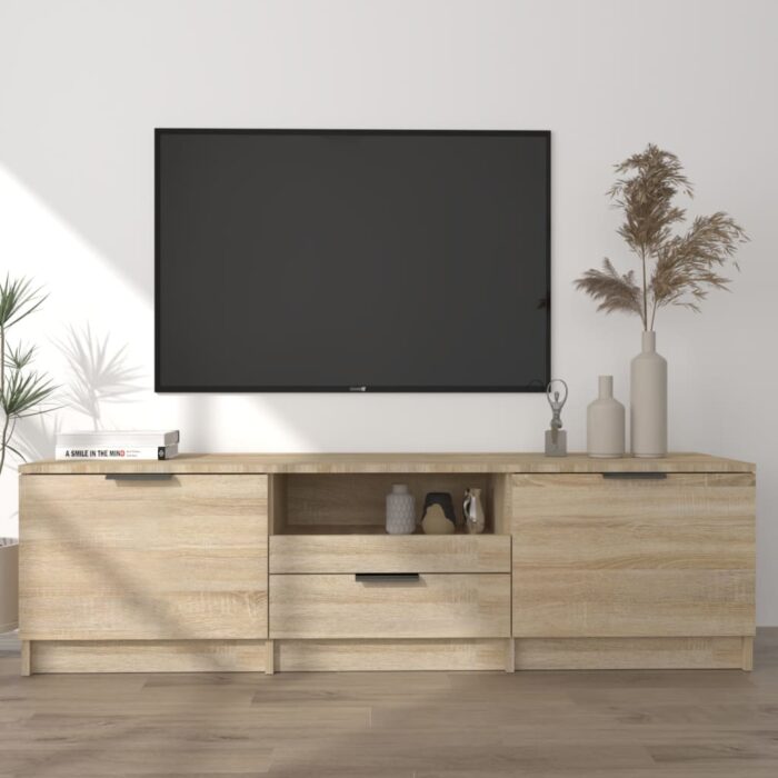 Meuble TV chêne sonoma 140x35x40 cm bois d'ingénierie – Image 1