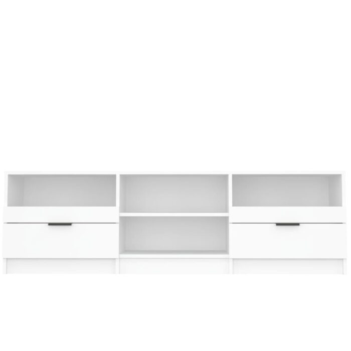 Meuble TV Blanc 150x33,5x45 cm Bois d'ingénierie – Image 2