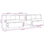 Meuble TV Blanc 150x33,5x45 cm Bois d'ingénierie – Image 5