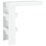 Table de bar murale Blanc 102x45x103,5 cm Bois d'ingénierie – Image 3