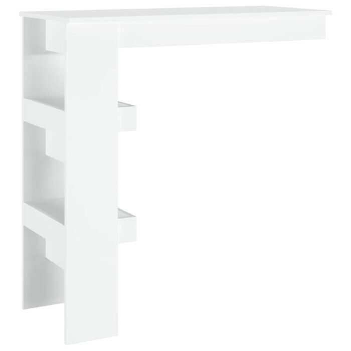 Table de bar murale Blanc 102x45x103,5 cm Bois d'ingénierie – Image 3