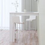 Table de bar murale Blanc 102x45x103,5 cm Bois d'ingénierie – Image 4