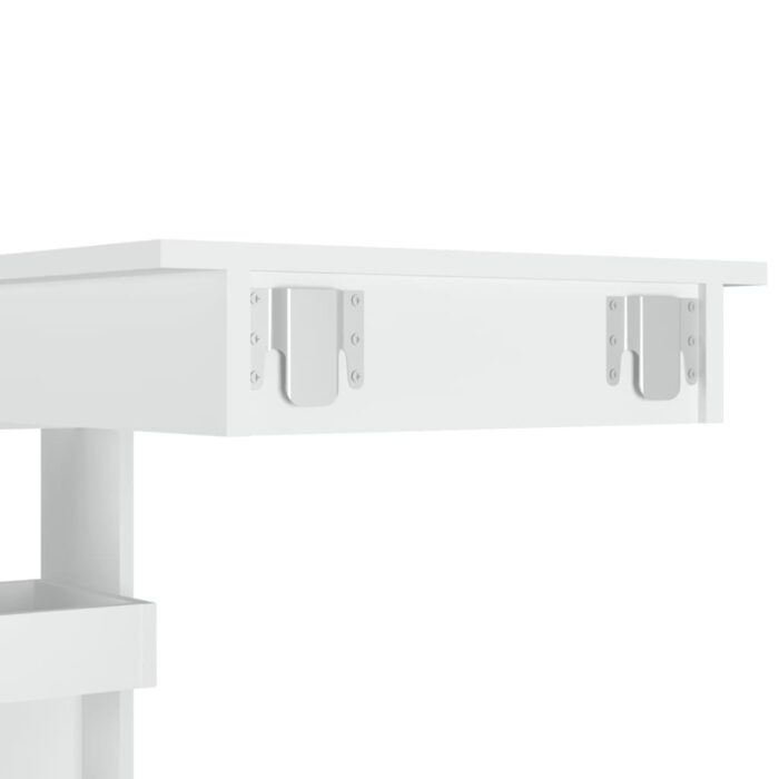 Table de bar murale Blanc 102x45x103,5 cm Bois d'ingénierie – Image 6