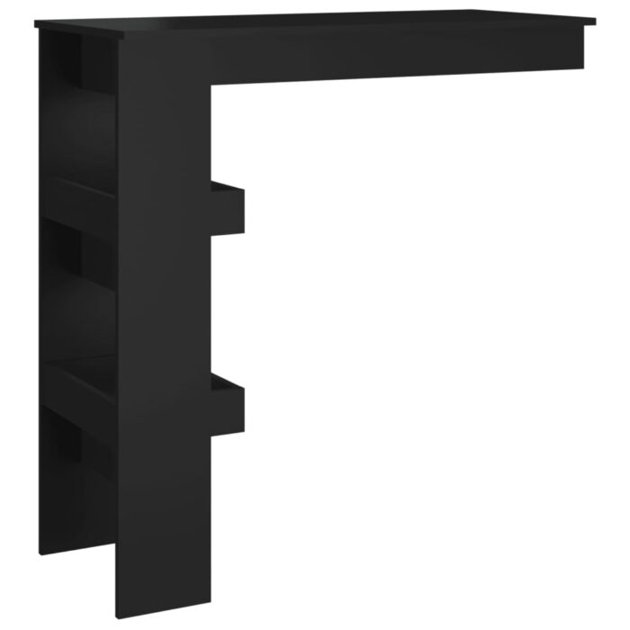 Table de bar murale Noir 102x45x103,5 cm Bois d'ingénierie – Image 3