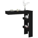 Table de bar murale Noir 102x45x103,5 cm Bois d'ingénierie – Image 5