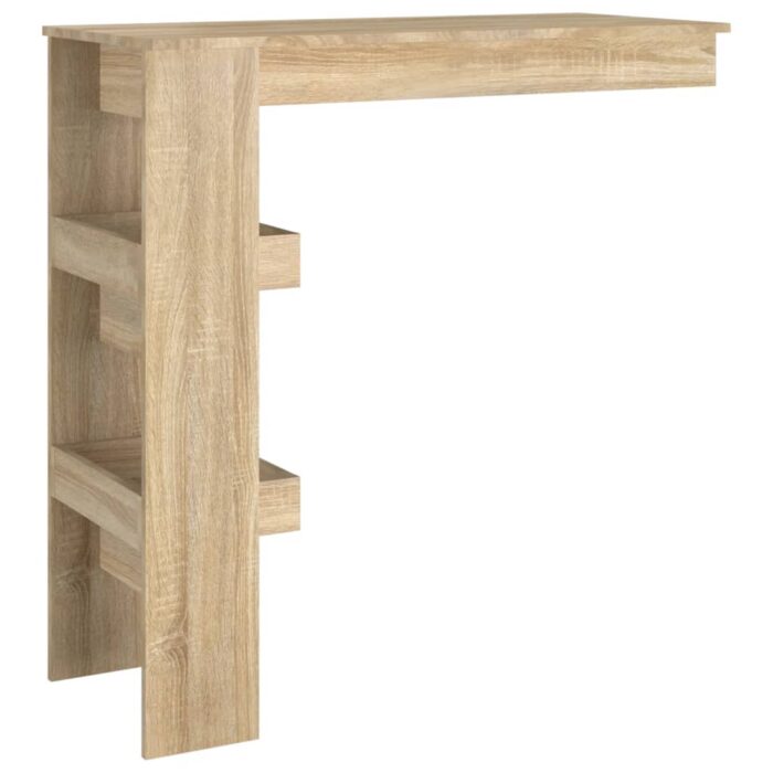 Table bar murale Chêne Sonoma 102x45x103,5 cm Bois d'ingénierie – Image 3