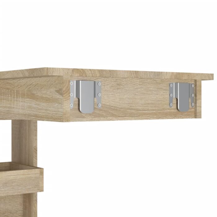 Table bar murale Chêne Sonoma 102x45x103,5 cm Bois d'ingénierie – Image 6