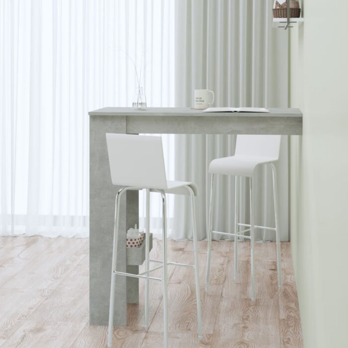 Table de bar murale Gris Béton 102x45x103,5cm Bois d'ingénierie – Image 4
