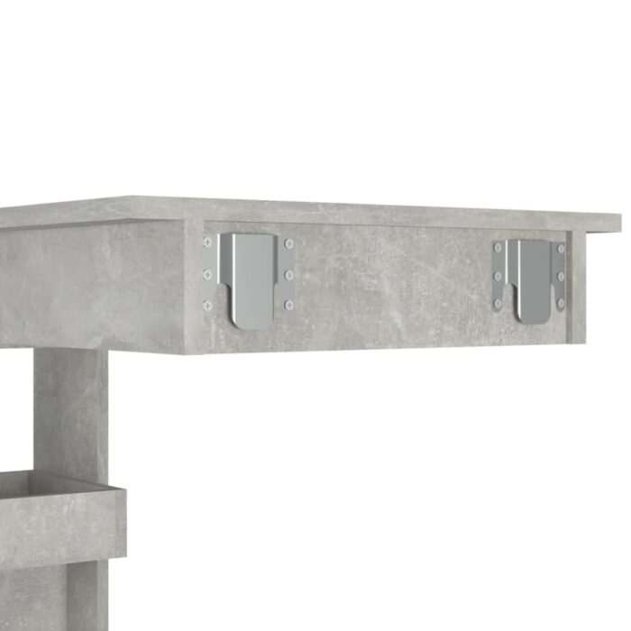Table de bar murale Gris Béton 102x45x103,5cm Bois d'ingénierie – Image 6