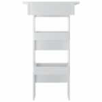 Table bar mural Blanc Brillant 102x45x103,5cm Bois d'ingénierie – Image 2