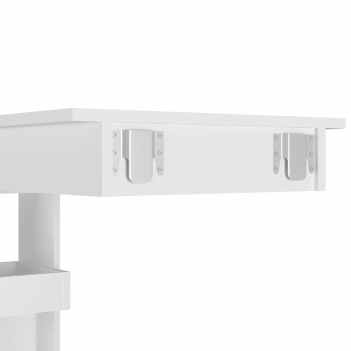 Table bar mural Blanc Brillant 102x45x103,5cm Bois d'ingénierie – Image 6
