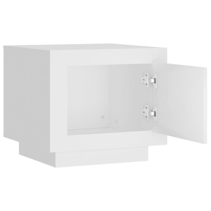 Table basse Blanc 51x50x45 cm Bois d'ingénierie – Image 3