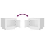 Table basse Blanc 51x50x45 cm Bois d'ingénierie – Image 4