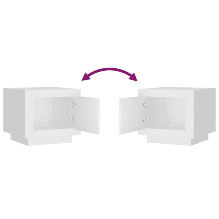 Table basse Blanc 51x50x45 cm Bois d'ingénierie – Image 4