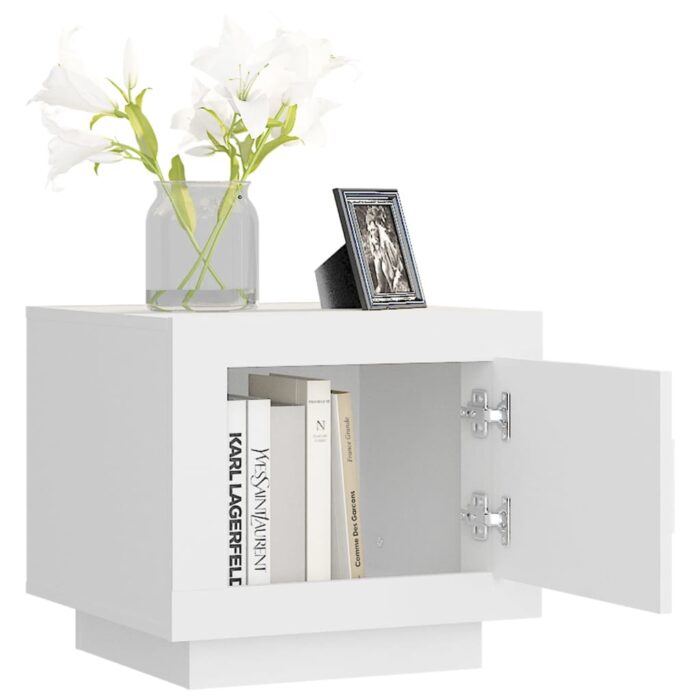 Table basse Blanc 51x50x45 cm Bois d'ingénierie – Image 6