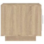 Table basse blanc et chêne sonoma 51x50x45 cm bois d'ingénierie – Image 2