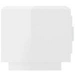 Table basse blanc brillant 51x50x45 cm bois d'ingénierie – Image 2