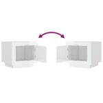 Table basse blanc brillant 51x50x45 cm bois d'ingénierie – Image 4