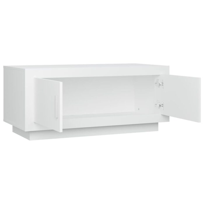 Table basse blanc 102x50x45 cm bois d'ingénierie – Image 4