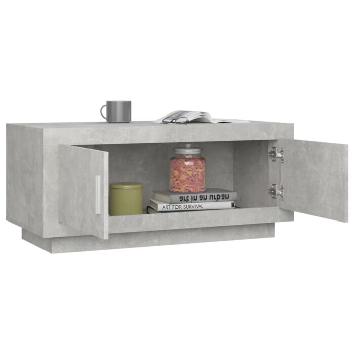 Table basse gris béton 102x50x45 cm bois d'ingénierie – Image 2